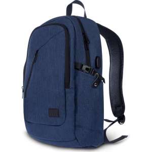 TravelMore Slim Fit Backpack - 15,6 inch Laptop Rugzak - Dames/Heren - 25L - Waterafstotend - Blauw