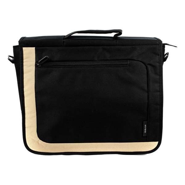 Giban - Laptoptas 15.4'' Inch - Zwart / Beige Polyester - Gewatteerd Draagband met Handvat