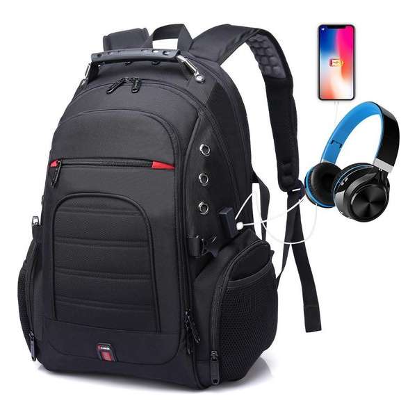 Bange Guard - backpack laptop rugzak 15,6 inch - reistas - schooltas - schoudertas - 40 liter - zwart