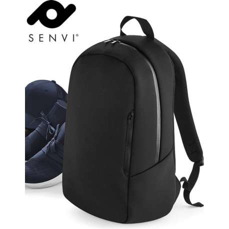 Senvi Backpack - Rugzak Trendy Duikersstof Kleur Zwart