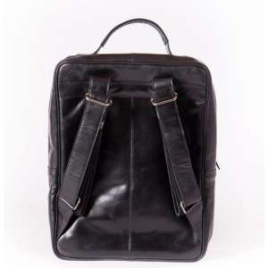Lederen- rugtas-zakelijk- zwart- backpack- laptoptas