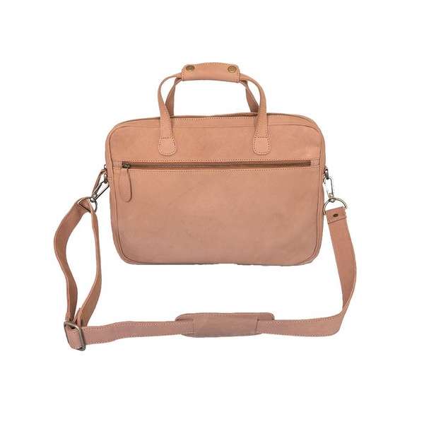 Mr. Business – Messenger bag – Leren Laptoptas 15,6 inch – Aktetas – Camel - bruin