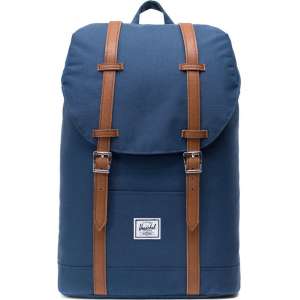 Herschel Supply Co. Retreat Mid-Volume Rugzak - Navy/Tan Synthetic Leather