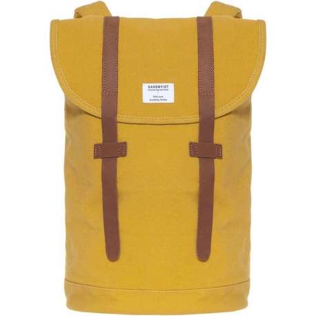 Sandqvist Rugzak Stig Yellow SQA1048 Eco Canvas Geel 14 Lt