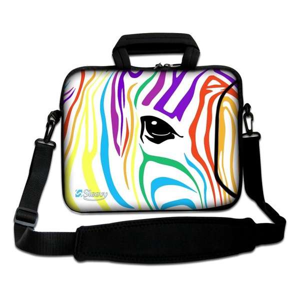 Sleevy 17,3 laptoptas gekleurde zebra