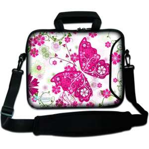 Laptoptas 17.3 inch roze vlinder - Sleevy