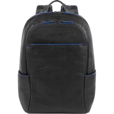 Piquadro Blue Square Small Size Computer Backpack with iPad 10.5" black