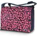 Sleevy 15,6 laptoptas / messenger tas roze panterprint