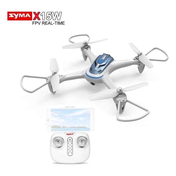 Syma X15W FPV Real time Live Camera (video en foto opname) drone - app control voor Ios & Andriod - quadcopter wit