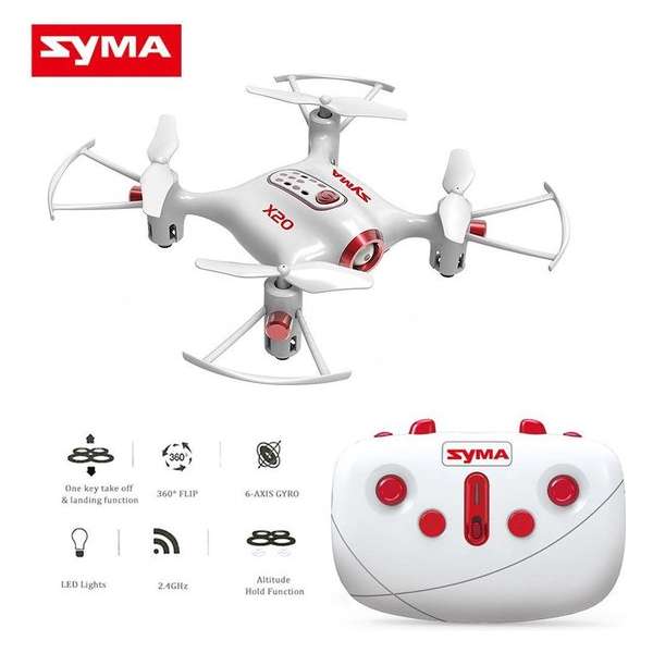 Syma X20 Pocket quadcopter,drone +Barometer functie |2.4ghz  -wit
