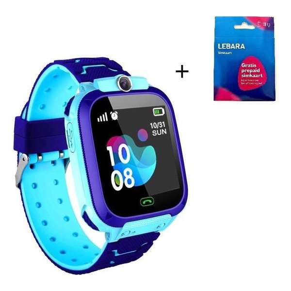 Smartwatch Kinder Horloge - GPS tracker- Digitale touchscreen - Blauw