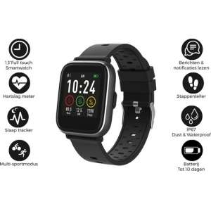 Denver SW-161 / Smartwatch / Touchscreen sportwatch met hartslagmeter / Social activity / iOS & Android / Fitbit / Zwart