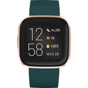 Fitbit Versa 2 - smartwatch - Groen met gouden rand