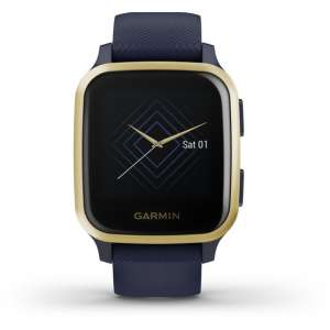 Garmin Venu Sq Music - Smartwatch - Blauw/Lichtgoud