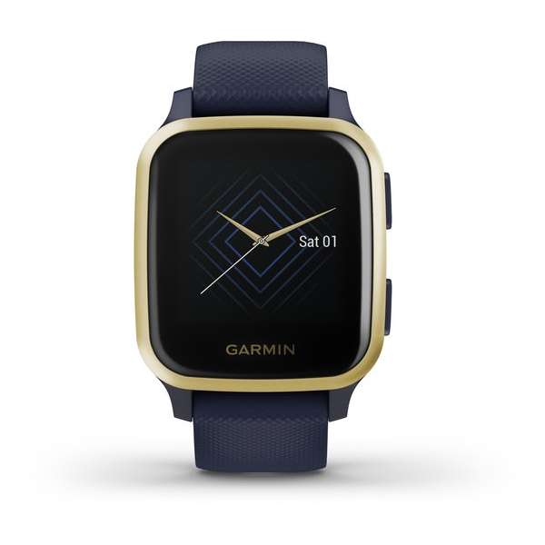 Garmin Venu Sq Music - Smartwatch - Blauw/Lichtgoud