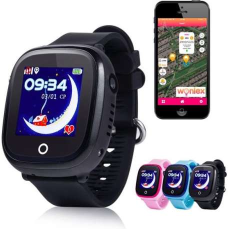 GPS tracker horloge kind junior AQUA Wifi Camera zwart [IP 67 Waterdicht]