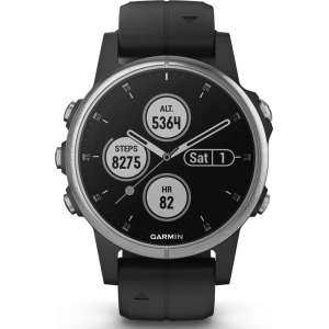 Garmin Fenix 5S Plus - GPS multisport smartwatch met polshartslagmeter - 42 mm - Zwart/ Zilver