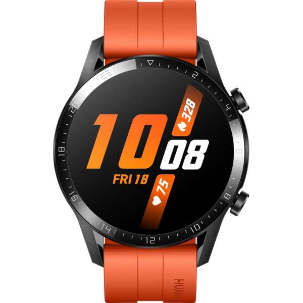 Huawei Watch GT 2 - Smartwatch - 46mm - Oranje - Fluoroelastomer band