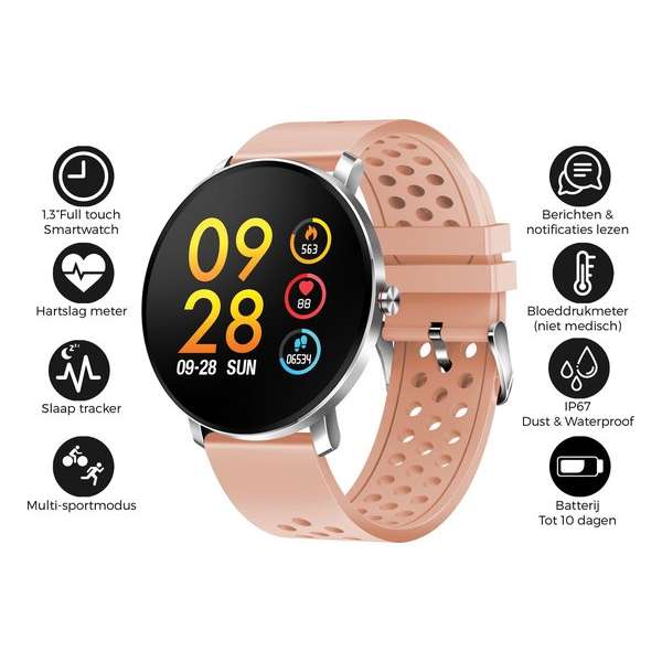 SW-171 / Smartwatch / Bluetooth Sportwatch met / Social activity / iOS Android / Roze - Smartwatches - budgethardware.net- Voor ieder wat 35% Korting
