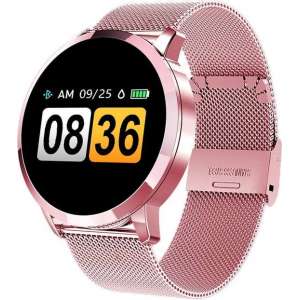 Optible Serico - Heren - Dames - Stappenteller - Smartwatch - Caloriemeter - Roze/Metaal