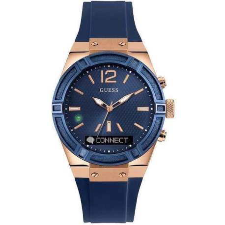 GUESS Watches Unisex horloge C0001M1 - siliconen - blauw - Ø 45 cm