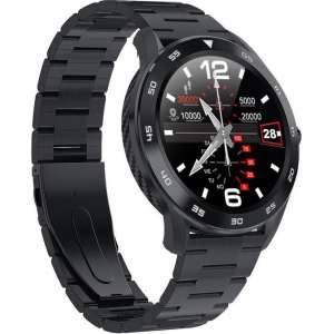 Belesy® Connection - Smartwatch - Horloge - 1.3 inch - Kleurenscherm - Full Touch - Bluetooth Bellen - Zwart - Staal