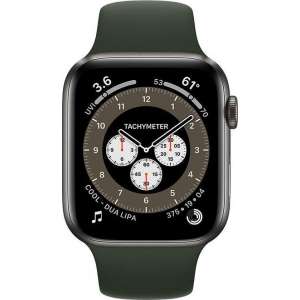 Apple Watch Series 6 Edition GPS + Cellular, 44mm Kast van Space Black Titanium, cyprusgroen sportbandje