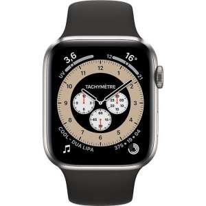 Apple Watch Series 6 Edition GPS + Cellular, 44mm Kast van Titanium,  zwart sportbandje.