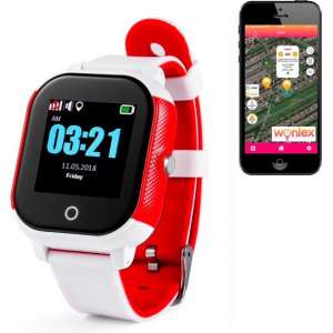 GPS tracker horloge kind junior & Senior Aqua Wifi Sports rood wit SOS bellen [IP67 waterdicht] incl. SIM-kaart