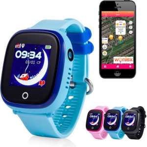 GPS tracker horloge kind junior AQUA Wifi Camera blauw SOS bellen [IP 67 Waterdicht] kinderhorloge