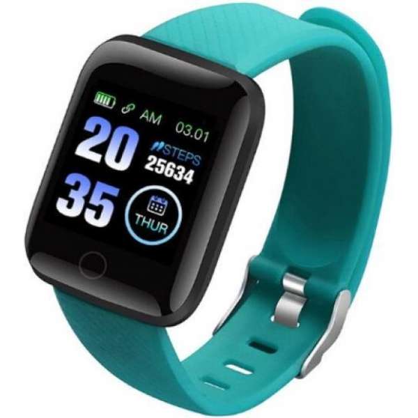 Belesy® - Smartwatch - Aqua blauw - Gratis extra zwarte polsband
