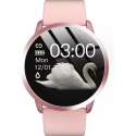 Belesy® Elite - Smartwatch - Horloge - 1.02 inch - Kleurenscherm - 11x Wijzerplaat - Roze - Leer - Gratis zonnebril cadeau