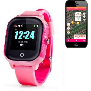GPS tracker horloge kind junior & Senior Aqua Wifi Sports Roze wit SOS bellen [IP67 waterdicht] incl. SIM-kaart