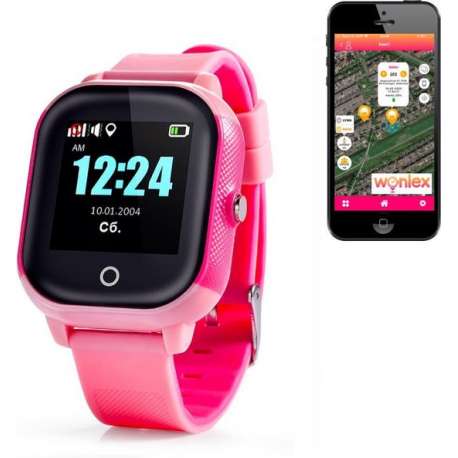 GPS tracker horloge kind junior & Senior Aqua Wifi Sports Roze wit SOS bellen [IP67 waterdicht] incl. SIM-kaart