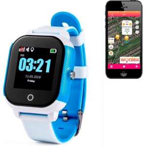 GPS tracker horloge kind junior & Senior Aqua Wifi Sports Blauw_Wit SOS bellen [IP67 waterdicht] incl. SIM-kaart