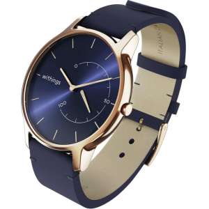 Withings Move Timeless Chic Polsband activiteitentracker Blauw, Roségoud Analoog
