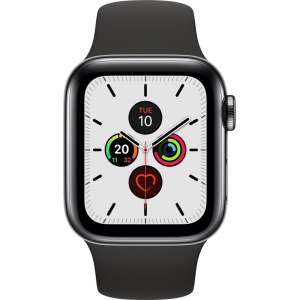 Apple Watch Series 5 GPS + Cell 40mm Steel Case Black Sport Band