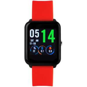 Axcent smartwatch met een rood rubberen band