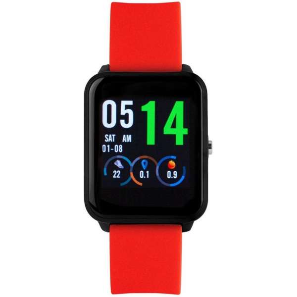 Axcent smartwatch met een rood rubberen band