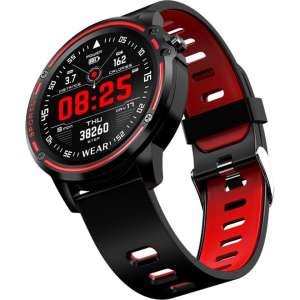 Belesy®  - BP24 - Smartwatch - Zwart-Rood