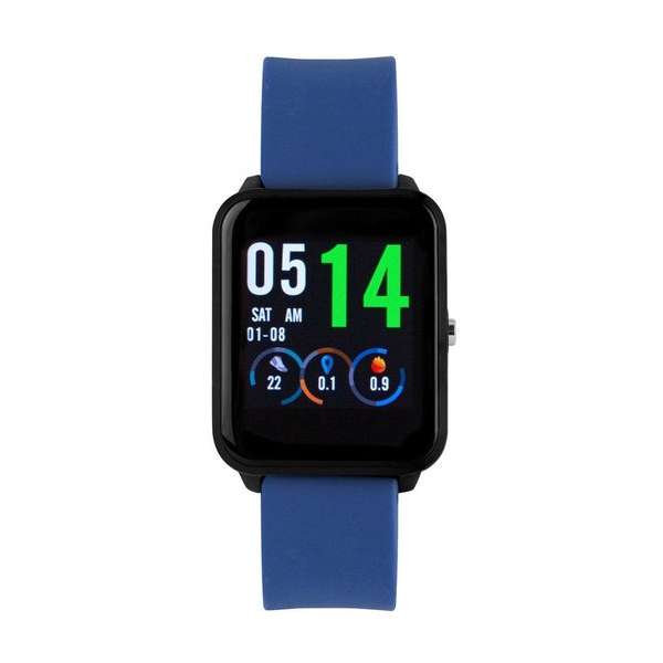 Axcent smartwatch met een blauw rubberen band