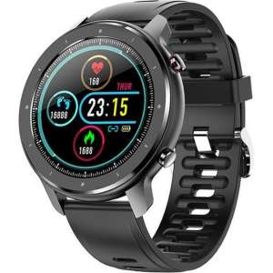 Belesy® Modern - Smartwatch - Horloge - 1.28 inch - Kleurenscherm - Full Touch - Zwart - Siliconen