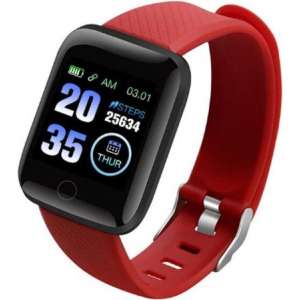 Belesy® - Smartwatch - Rood - Gratis extra zwarte polsband