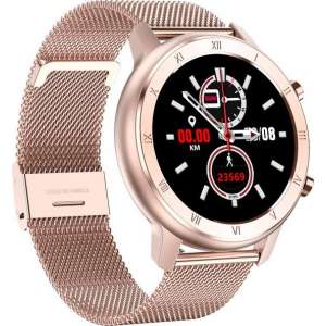 SmartWatch-Trends S89 - Smartwatch - Roze Metaal Band