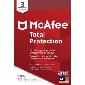 McAfee Total Protection - 12 maanden/3 apparaten - Nederlands - PC/ Mac Download