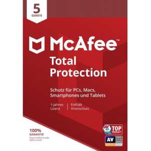 McAfee Total Protection 5 apparaten (levering binnen de 24 uur via elektronische download)