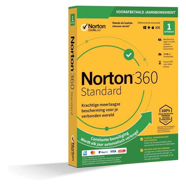 Norton 360 Standard 2020 - 1 Apparaat - 1 Jaar - 10GB - Nederlands - Windows/MAC/Android/iOS