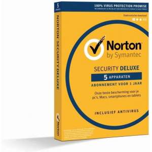 Norton Security Deluxe - Nederlands / Frans /  5 Apparaten / 1 Jaar / Windows / Mac / iOS / Android / ESD (Download)