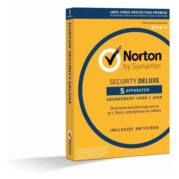 Norton Security Deluxe - Nederlands / Frans /  5 Apparaten / 1 Jaar / Windows / Mac / iOS / Android / ESD (Download)