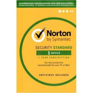 Norton Security Standaard | 1 Apparaat | 1 Jaar | Engelse verpakking | Alle Europese talen | OEM | Met Installatie DVD-ROM